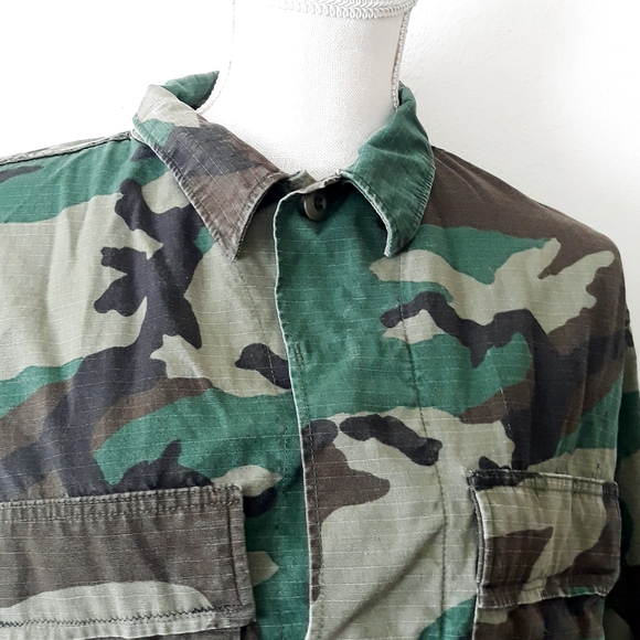 Vintage Army Camouflage Shirt Jacket Size Medium Regular 8415-01-184-1330 - Picture 11 of 12